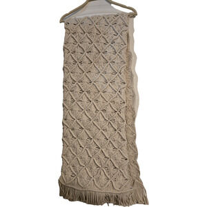 Pier 1 Macrame Cream Boho Table Runner 13x72